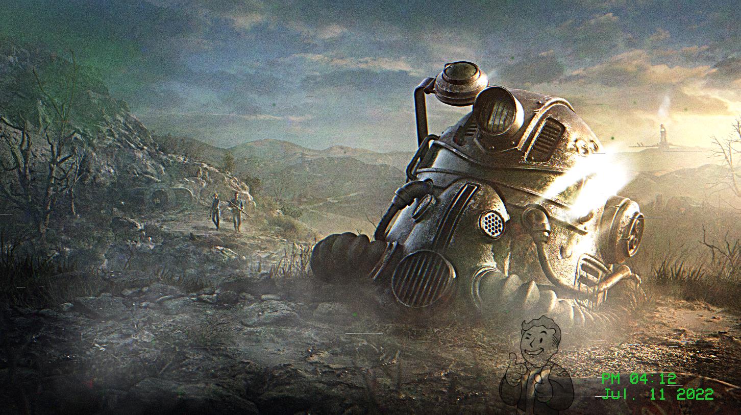 《Wallpaper Engine》辐射76废土上的动力甲头盔动态壁纸