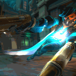 《Wallpaper Engine》OW涂鸦画师猎空特写动态壁纸