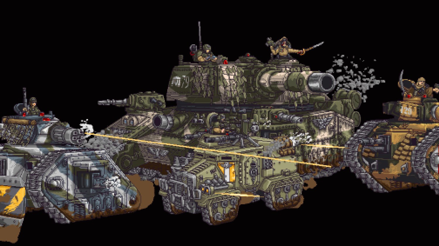 《Wallpaper Engine》战锤40K帝国防卫军坦克像素风动态壁纸