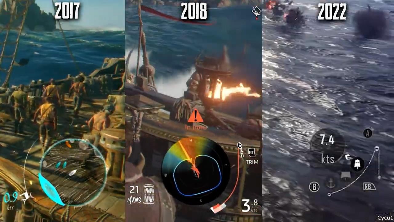 《碧海黑帆》近五年变化对比视频 画面和玩法越来越棒