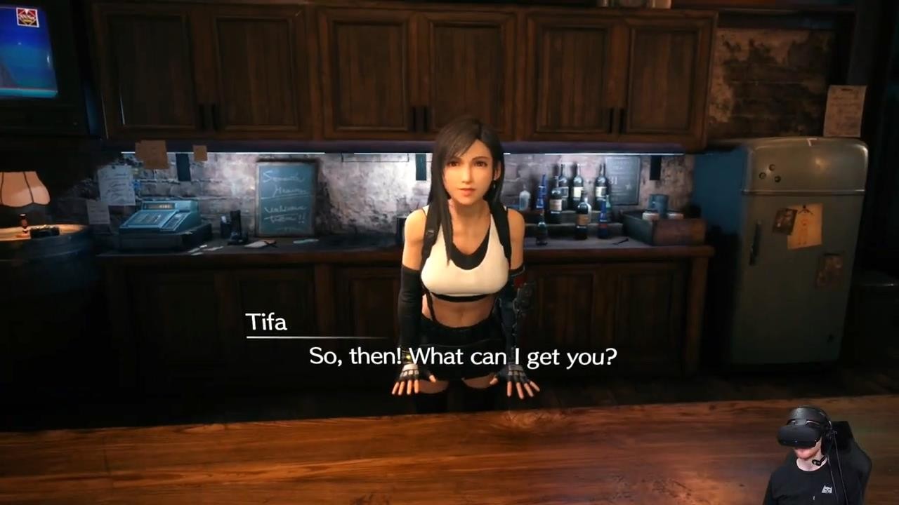 《最终幻想7：重制版》VR Mod实机演示 看着硕大的蒂法