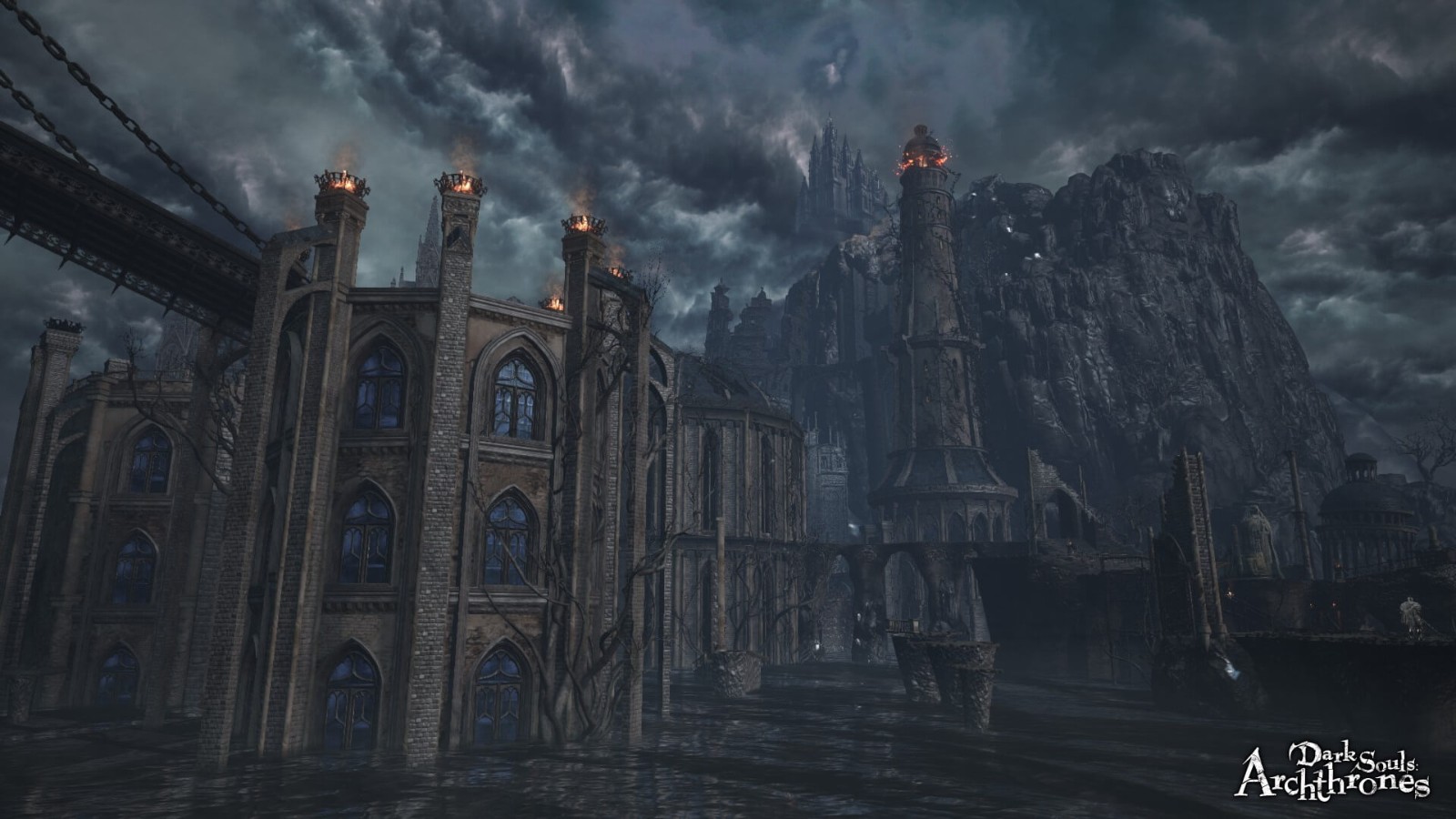 《黑暗之魂3》大型Mod远古王座新图 黑暗城堡宏伟壮丽