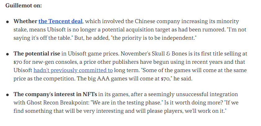 3DM速报：育碧3A售价涨至70刀，343创始人宣布离职关评论
