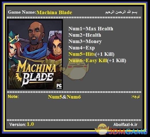 《机械之刃》v1.0六项修改器[Abolfazl]