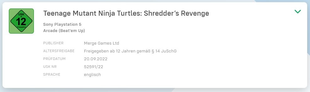 评级信息显示：《忍者神龟：施莱德的复仇》将推出原生PS5版