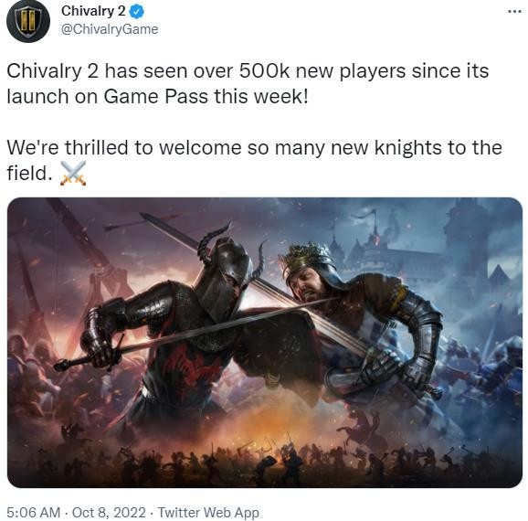 《骑士精神2》加入XGP首周 获超50万新用户