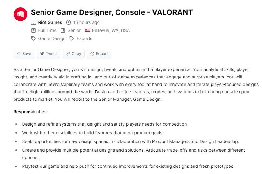 拳头招聘《Valorant》主机版开发者 游戏或将登陆主机平台