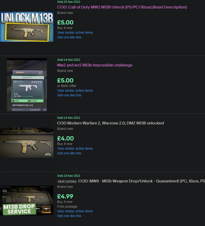《战区2.0》玩家eBay买游戏内武器：比解锁更容易