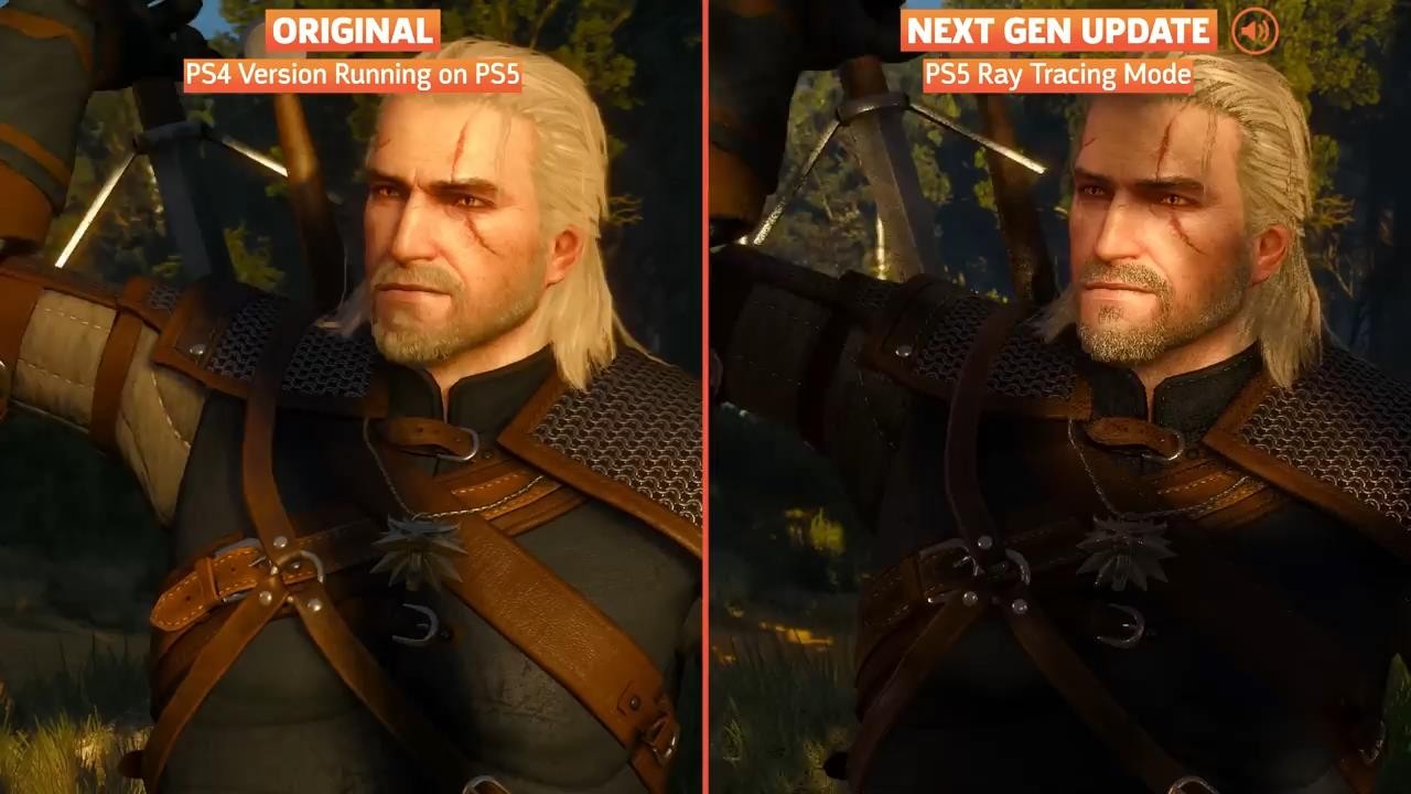 《巫师3》PS4与PS5次世代版画面对比 光追效果好