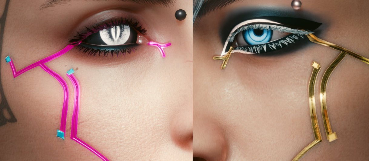 《赛博朋克2077》新的脸部电脑条纹MOD