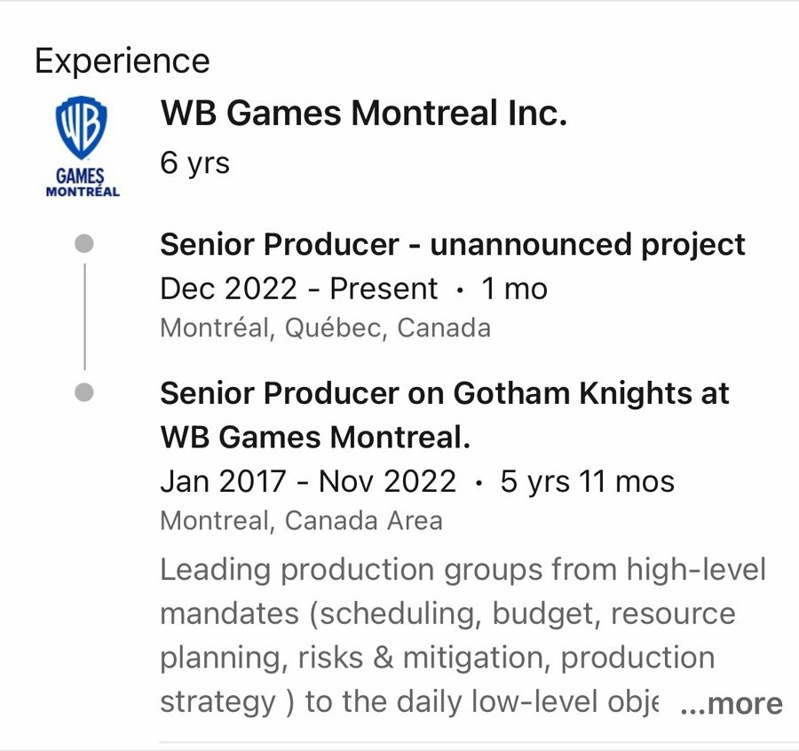 华纳蒙特利尔有一个新项目尚未公布 或是DC宇宙游戏