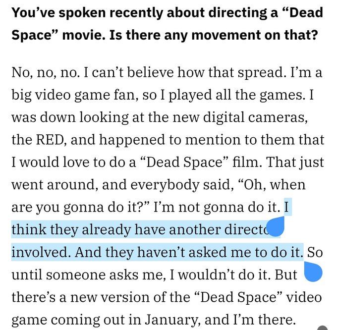 恐怖片大师卡朋特称《死亡空间》电影已在制作中 但导演不是他