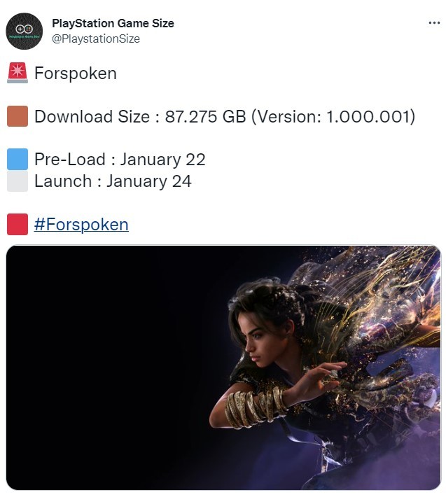 《魔咒之地》PS5版容量87GB 1月22日开启预载