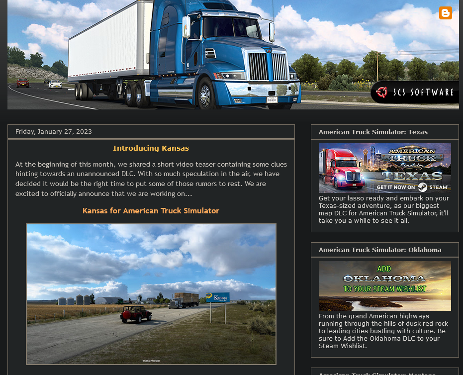 《美国卡车模拟》新DLC“堪萨斯州” 蓝天草原向日葵