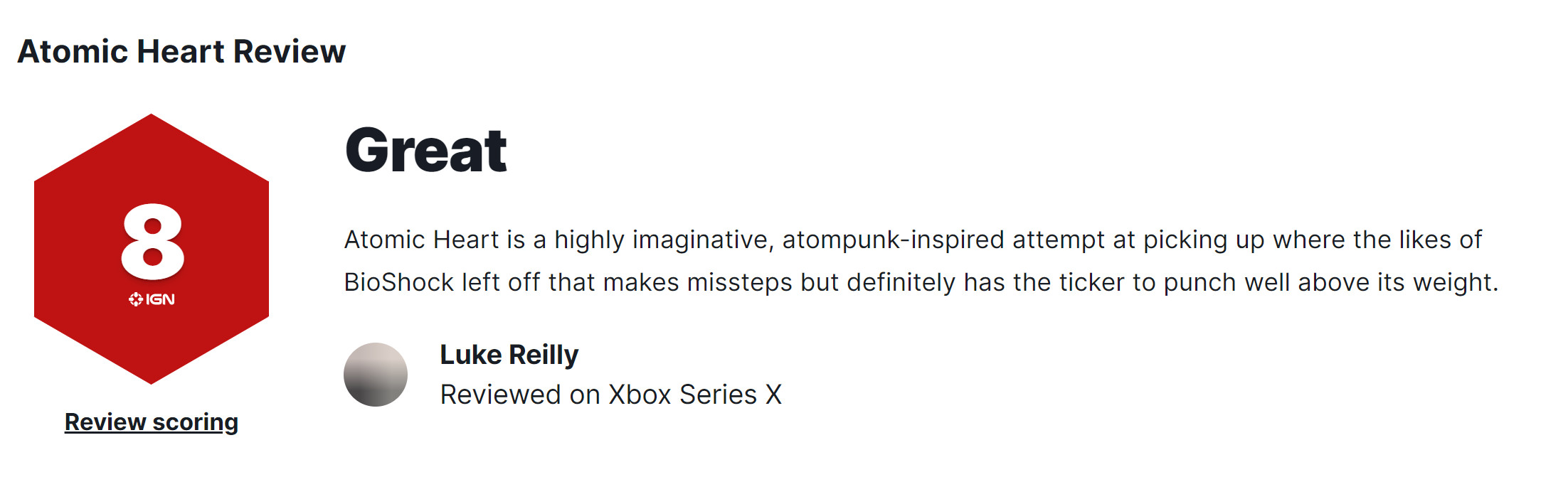 《原子之心》IGN 8分 继承《生化奇兵》的遗志