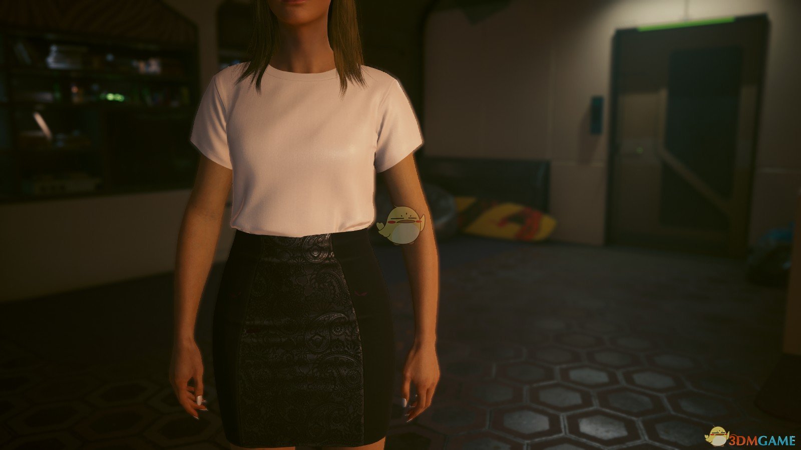 《赛博朋克2077》白色T恤和裙子MOD下载