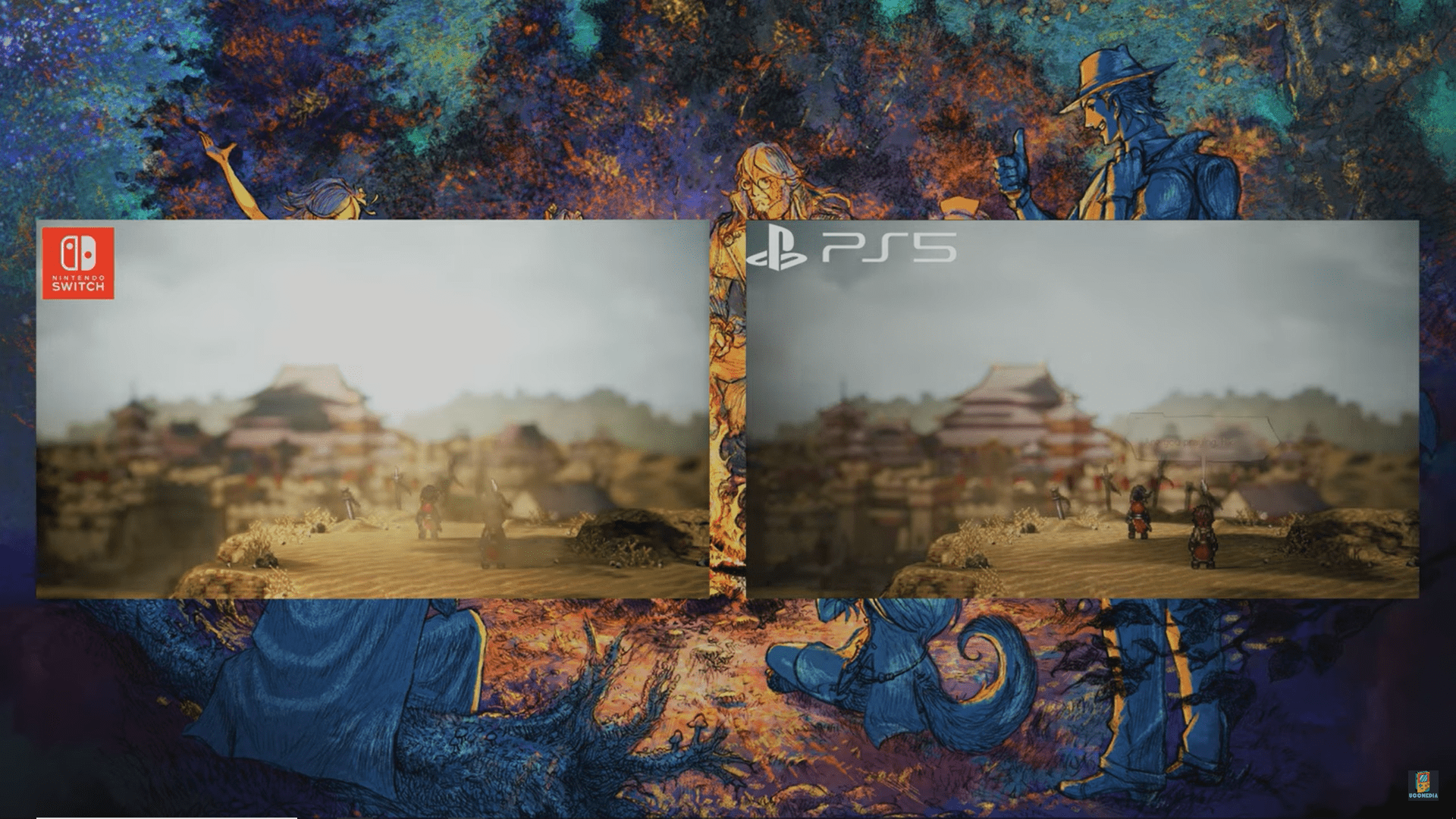 《八方旅人2》PS5  VS  Switch画质对比