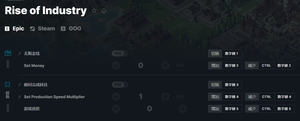 《工业崛起》v2023.03.06五项修改器[GreenHouse][Epic]