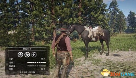 《荒野大镖客2》黑色替换为纯血黑栗色阿拉伯马MOD