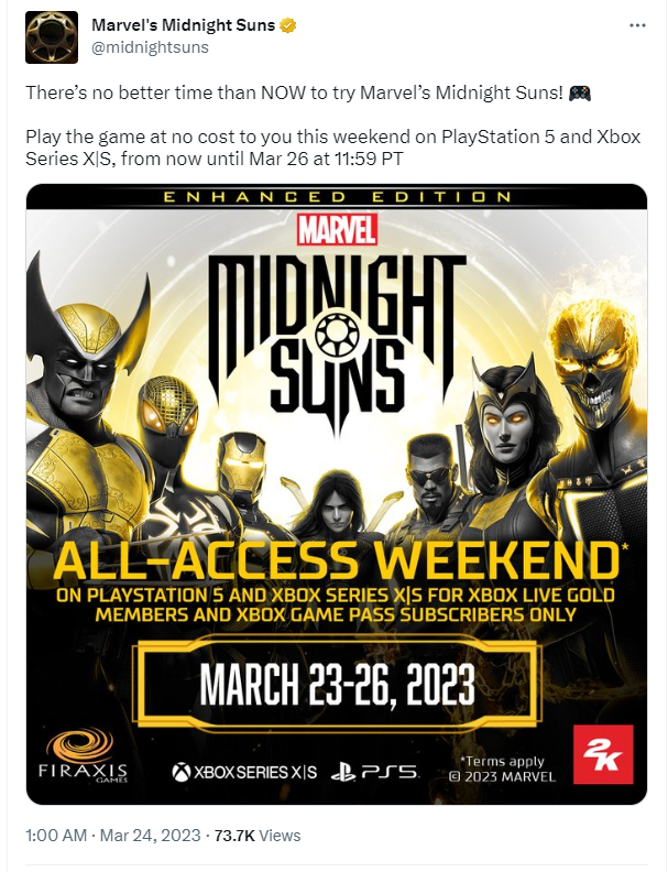 《漫威暗夜之子》PS5、Xbox Series X|S本周免费游玩