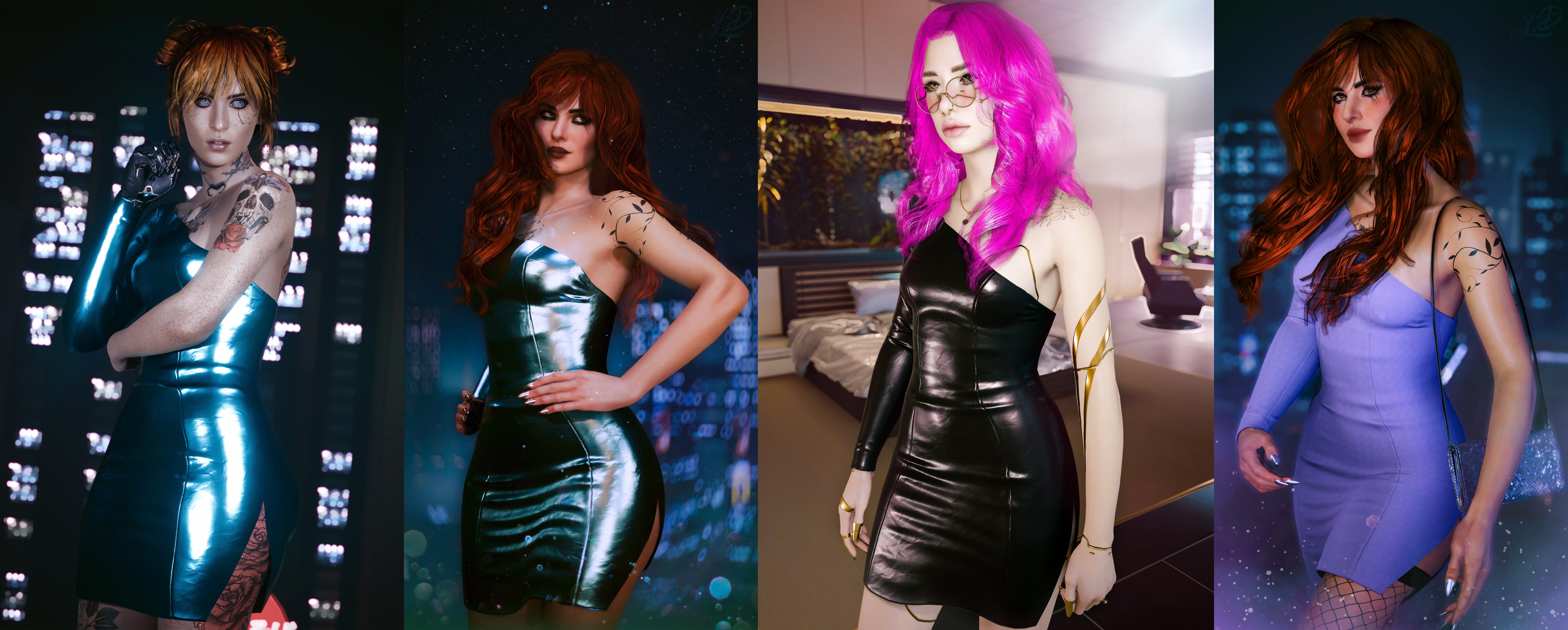 《赛博朋克2077》单肩连衣裙替换健身背心MOD