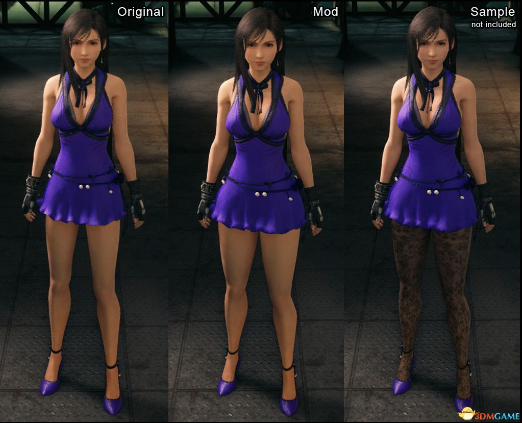 《最终幻想7：重制版》紫裙子粗壮大腿的蒂法MOD
