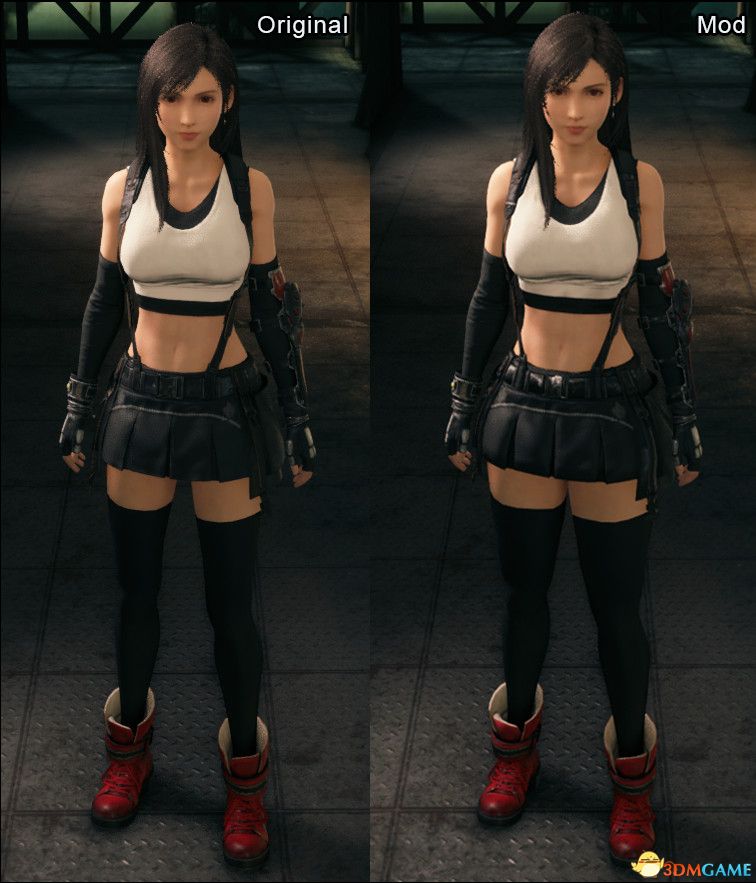 《最终幻想7：重制版》戴Hooters样式手套粗壮大腿的蒂法MOD