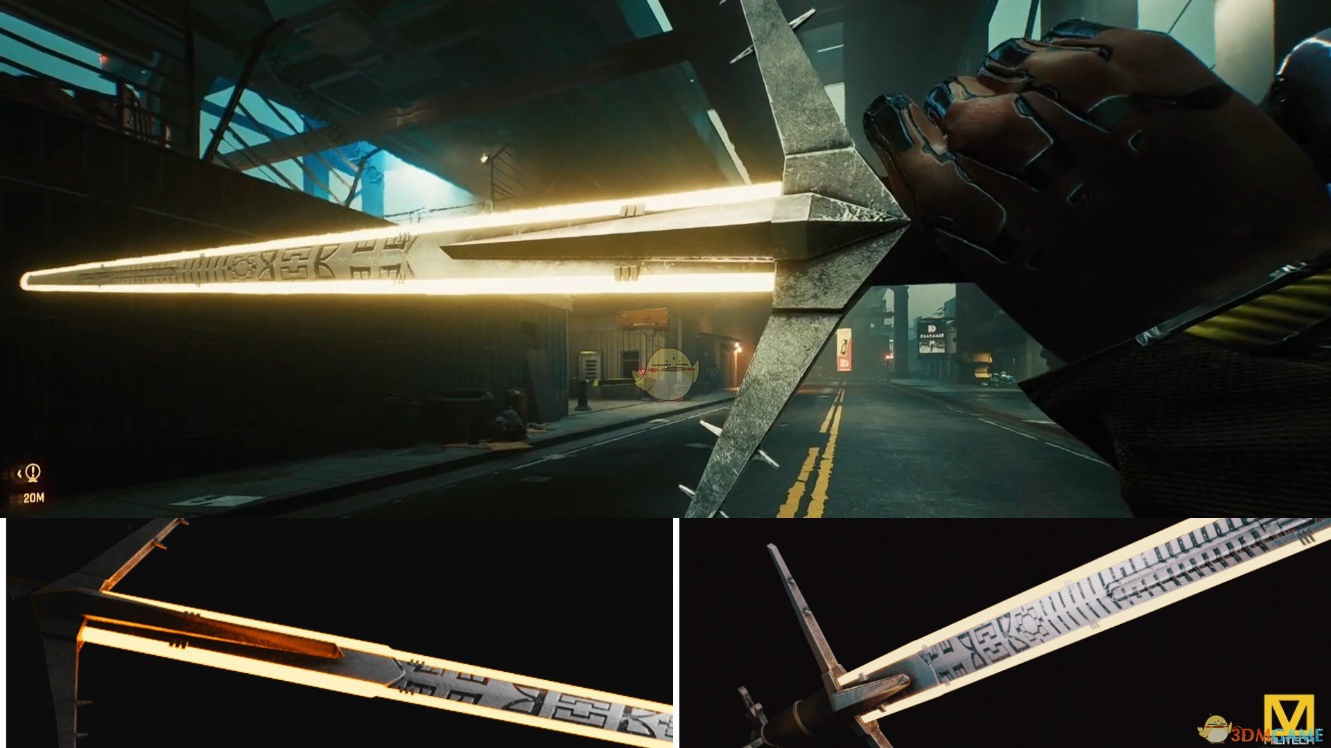 《赛博朋克2077》湖女之剑-热光替换武士刀MOD