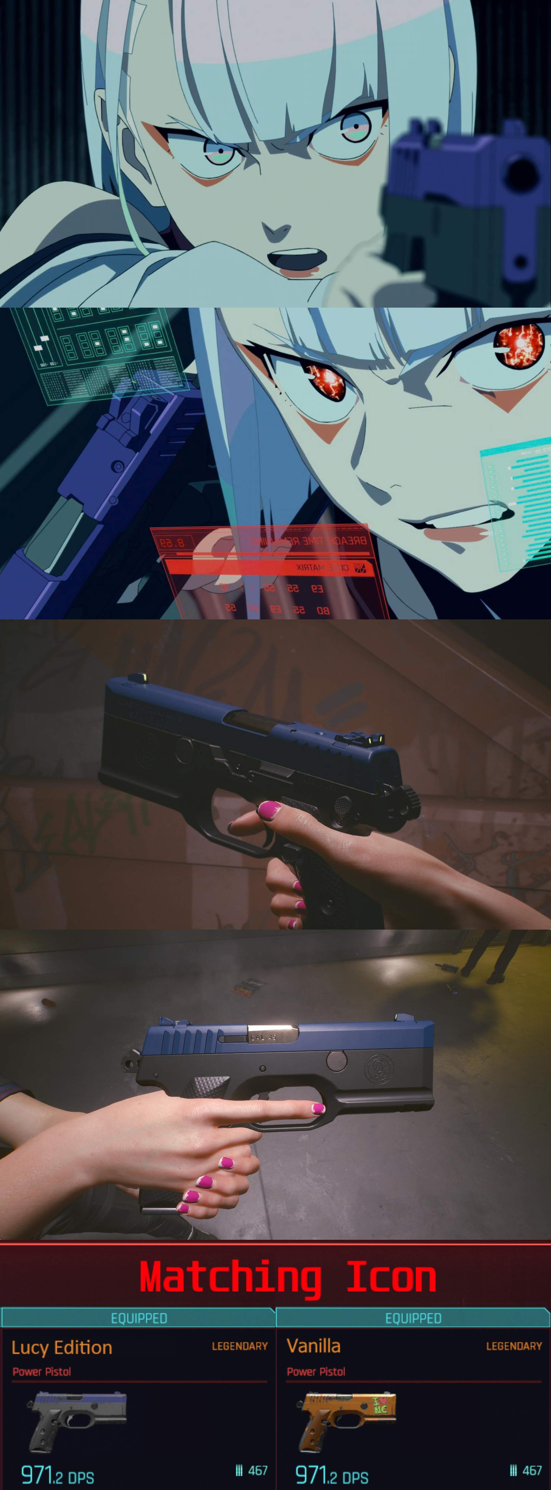 《赛博朋克2077》露西手枪替换统一MOD