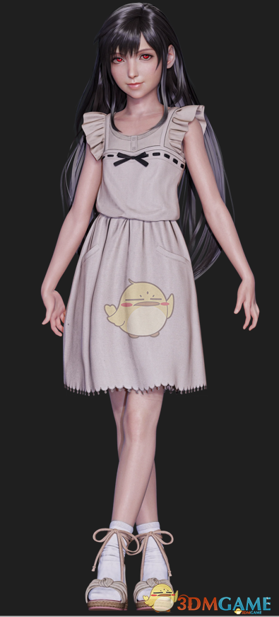 《最终幻想7：重制版》穿小时候衣服的蒂法MOD