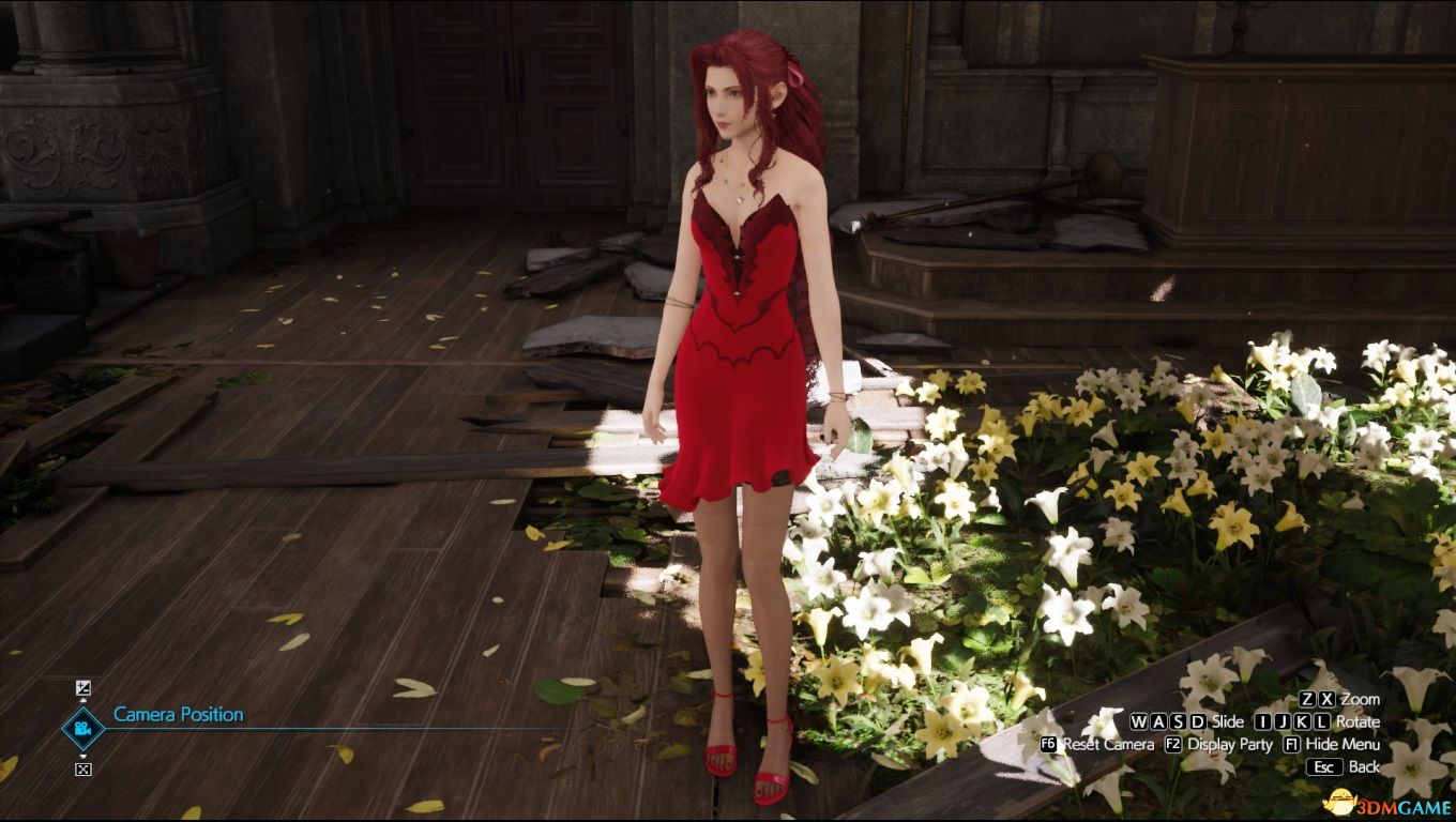 《最终幻想7：重制版》适配爱丽丝蕾丝红裙的透明黑丝MOD