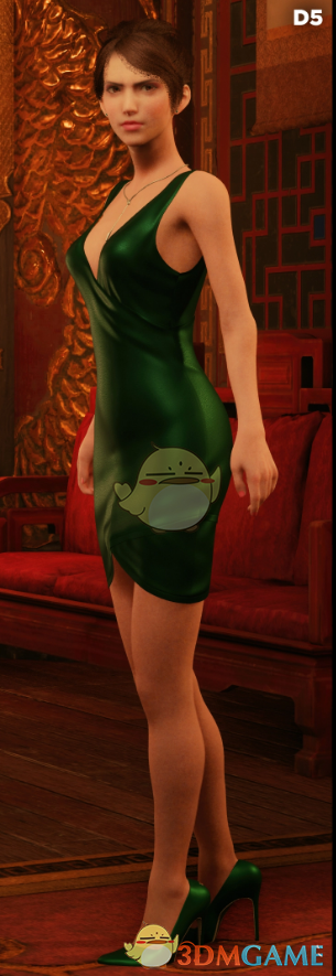 《最终幻想7：重制版》草绿色晚礼裙梅色指甲的杰西MOD