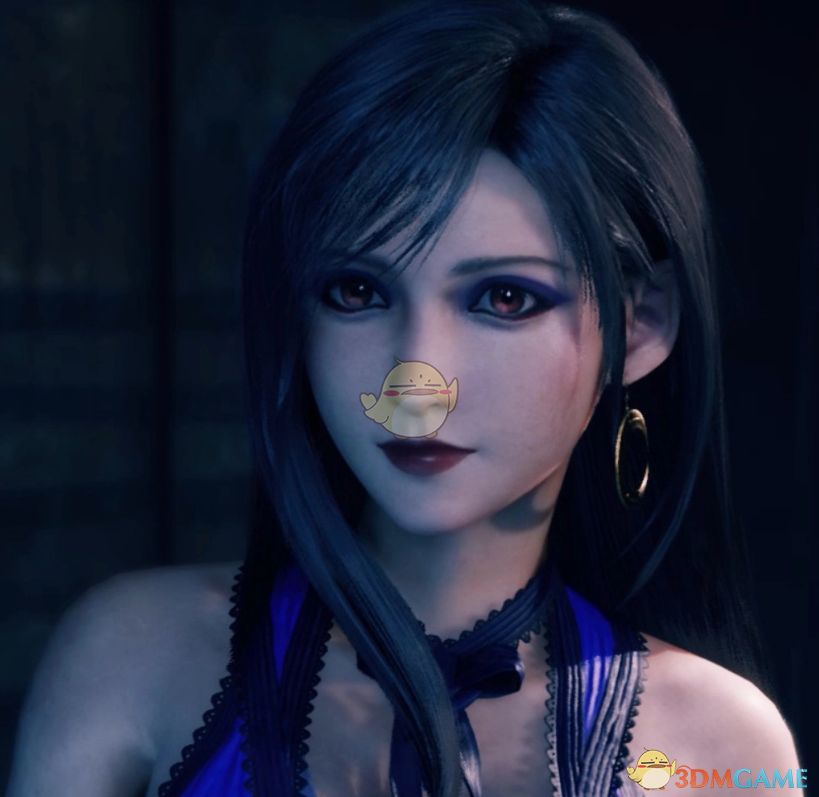 《最终幻想7：重制版》3DMigoto版适配紫衣连衣裙蒂法的妖艳妆容MOD