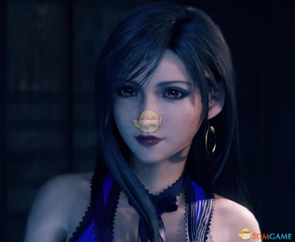 《最终幻想7：重制版》适配紫衣连衣裙蒂法的黑色眼影妖艳妆容MOD