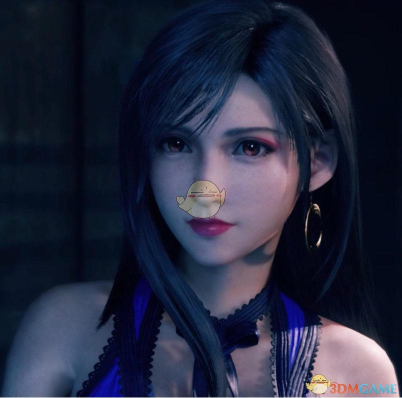 《最终幻想7：重制版》适配紫衣连衣裙蒂法的红色眼影妖艳妆容MOD