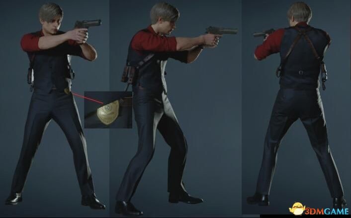 《生化危机2：重制版》里昂红色衬衫标准发型套装替换DLC黑手党服装MOD