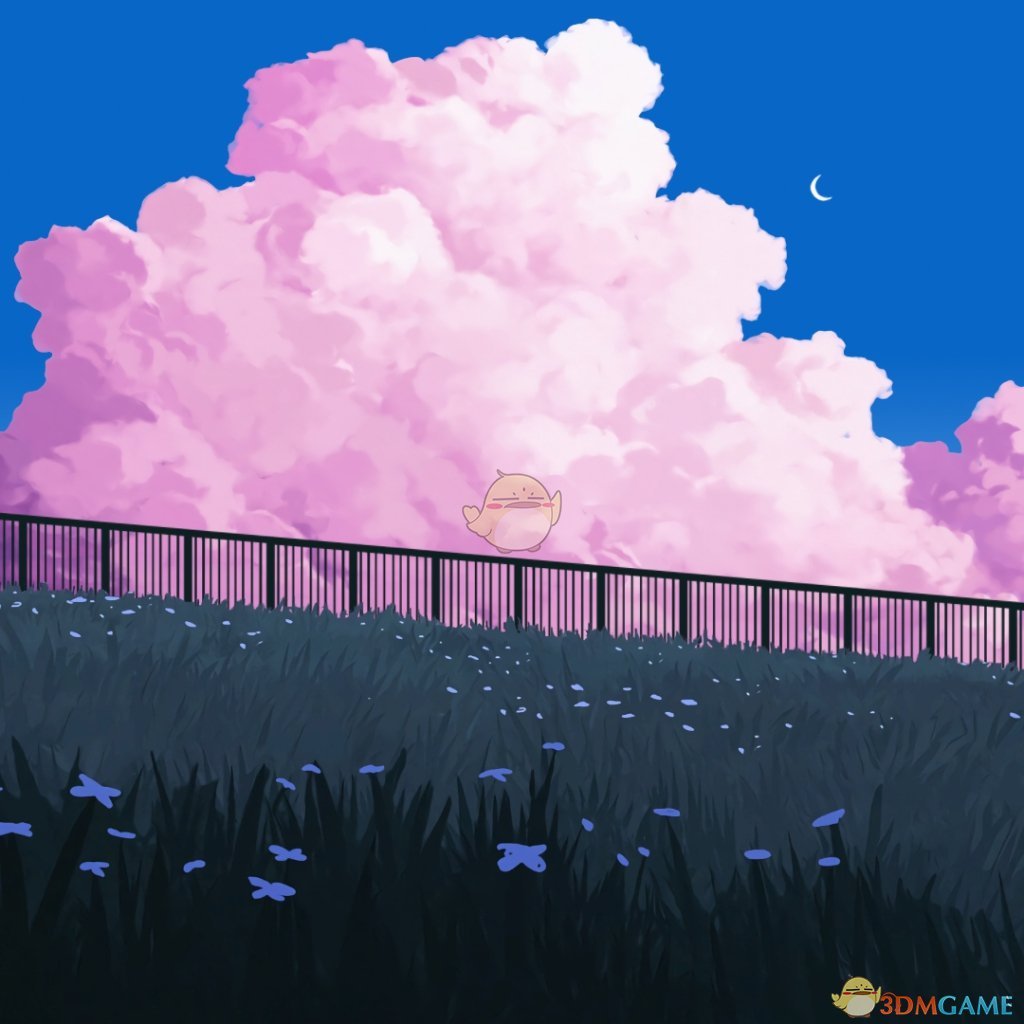 《Wallpaper Engine》草地栏杆外的粉色云彩高清动态壁纸