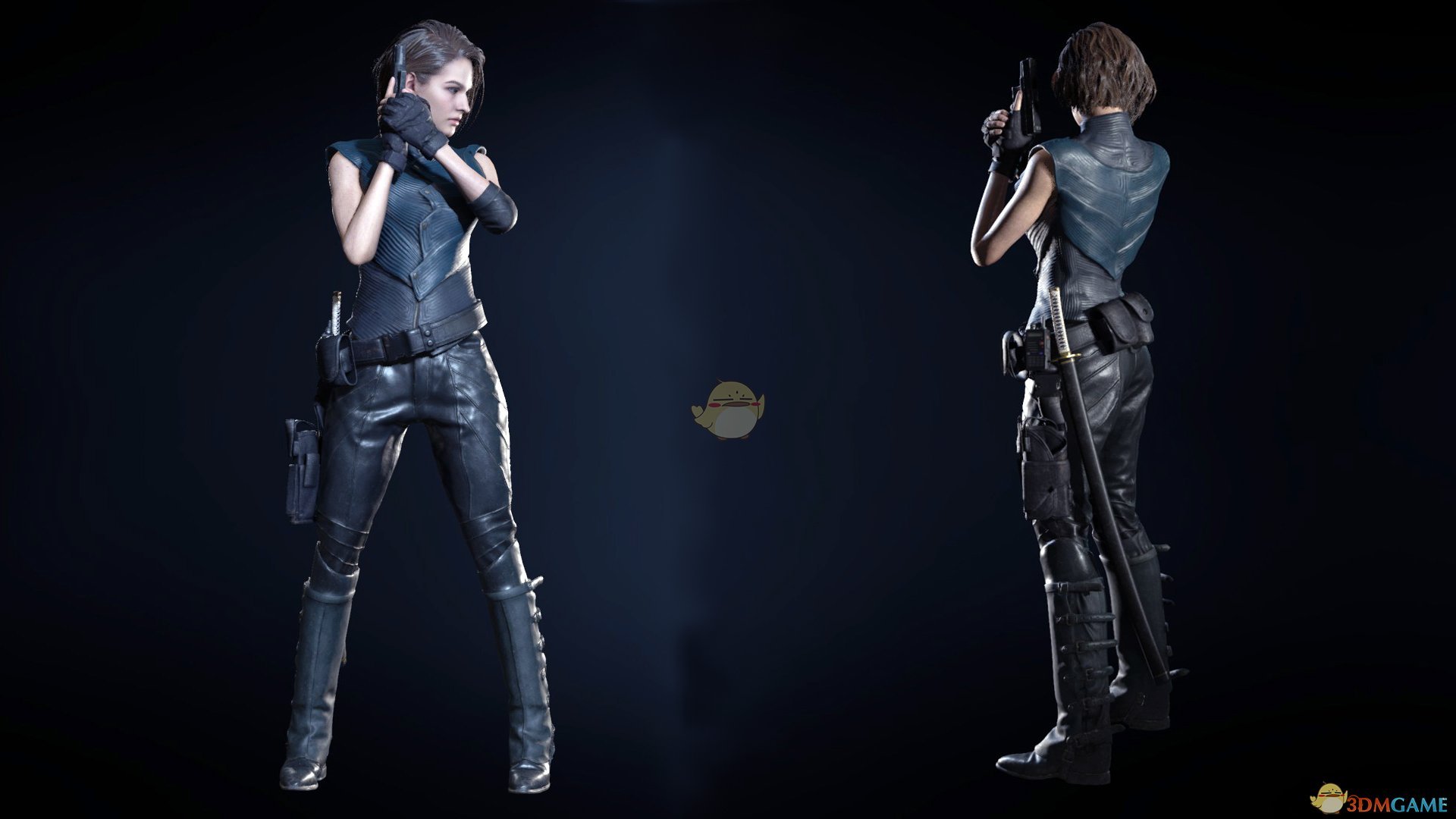 《生化危机3：重制版》黑发性感皮衣无外套MOD