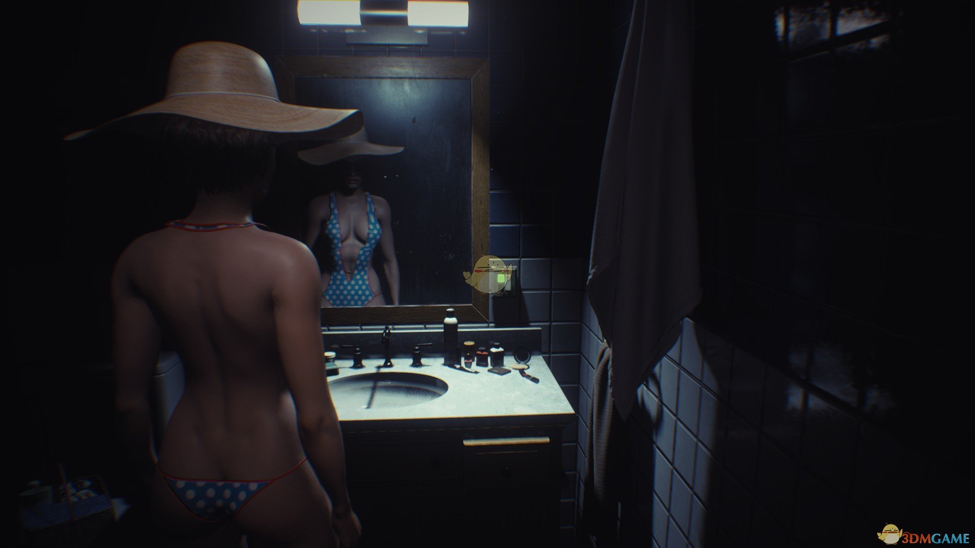 《生化危机3：重制版》清凉蓝白斑点泳装MOD