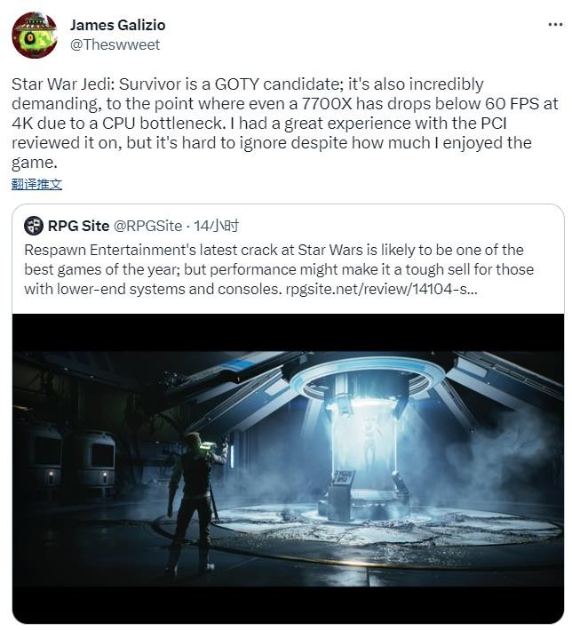 测评者称《星球大战绝地：幸存者》存在严重性能问题 EA承诺提供多个修复补丁