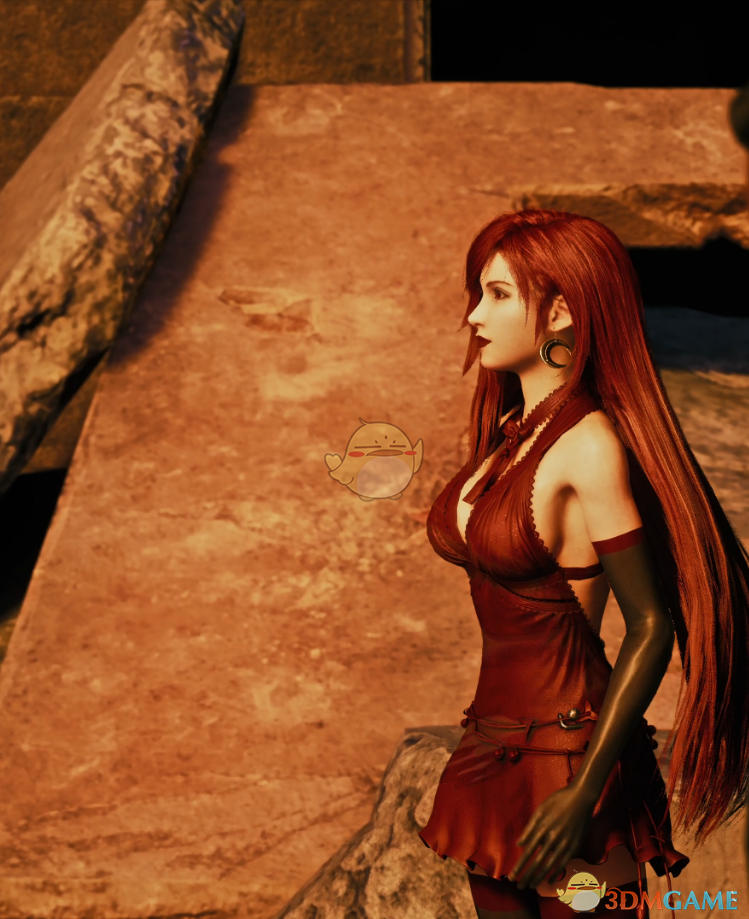 《最终幻想7：重制版》穿暗红连衣服的暗黑蒂法合集MOD