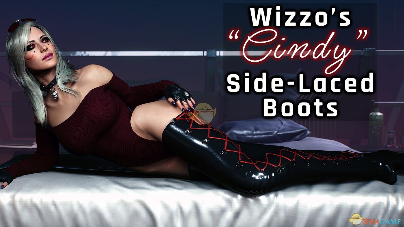 《赛博朋克2077》Wizzo的侧边系带低腰高筒靴MOD