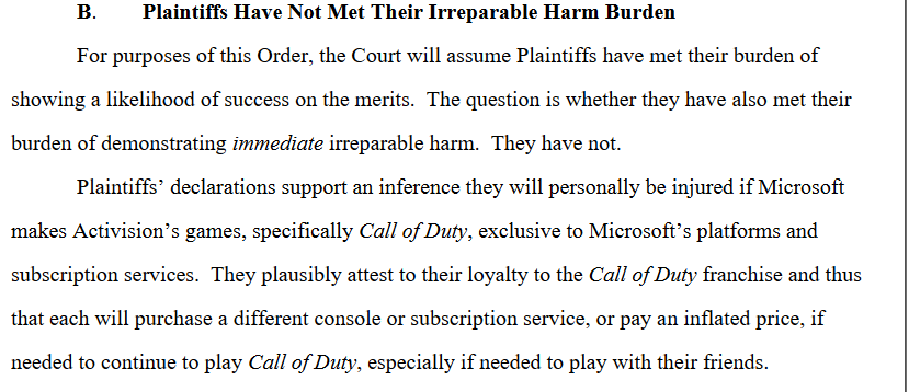 动视微软收购玩家诉讼彻底驳回 法官：未能证明论点