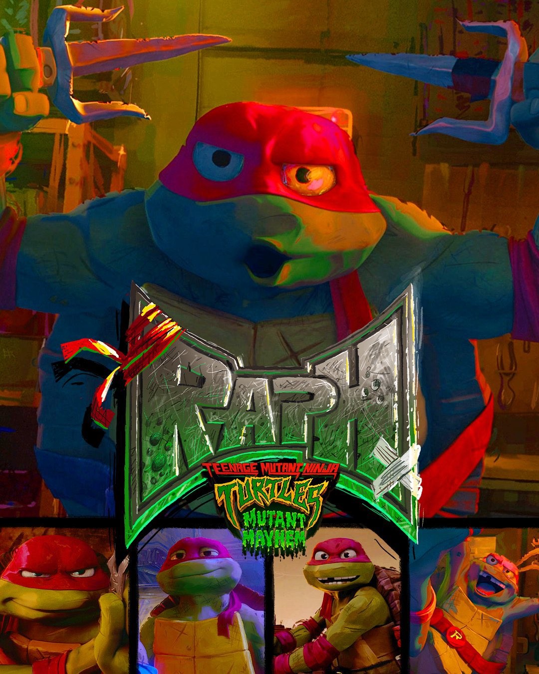 8月上映《忍者神龟：变种大乱斗》公布角色海报