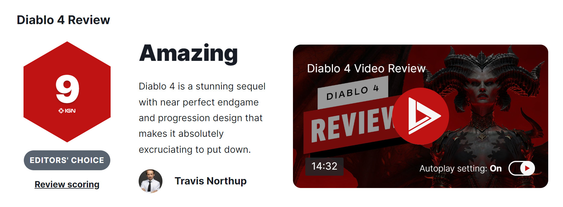 《暗黑4》IGN 9分：一部让人难以放下的大师级ARPG