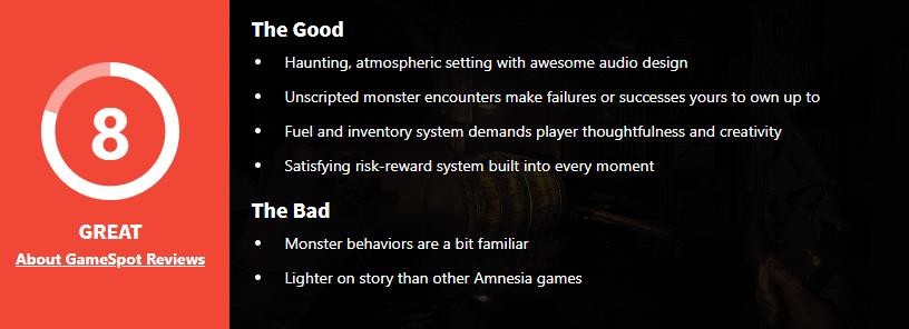 《失忆症：地堡》今日正式发售 IGN和GS双8分评价