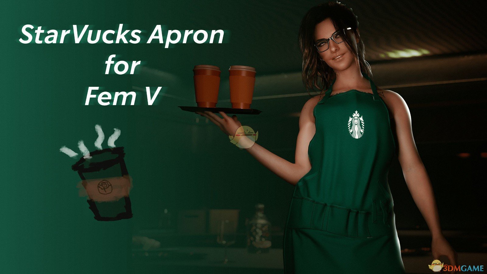 《赛博朋克2077》星巴克女式围裙MOD