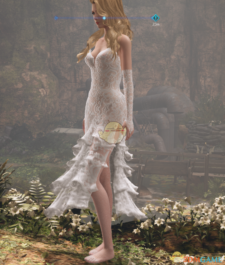 《最终幻想7：重制版》穿白色无袖婚纱短裙的咖啡色丝袜爱丽丝MOD