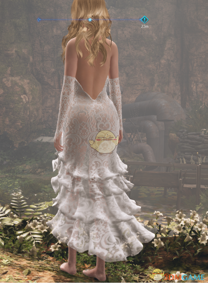 《最终幻想7：重制版》穿白色无袖婚纱短裙的肤色丝袜爱丽丝MOD