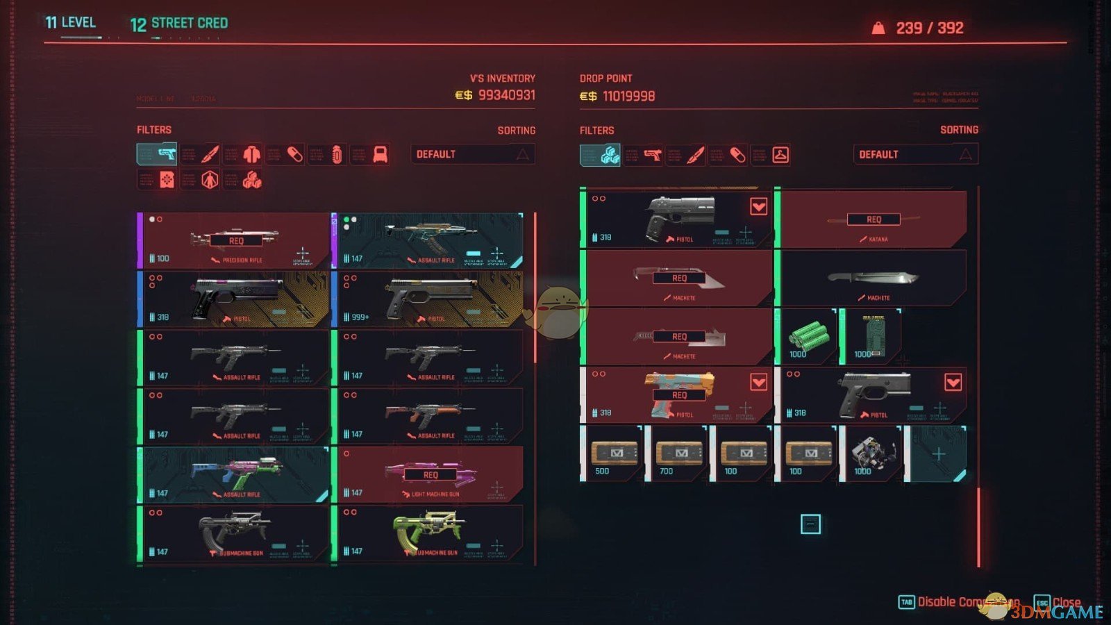 《赛博朋克2077》空投点数出售传奇和标志性武器MOD